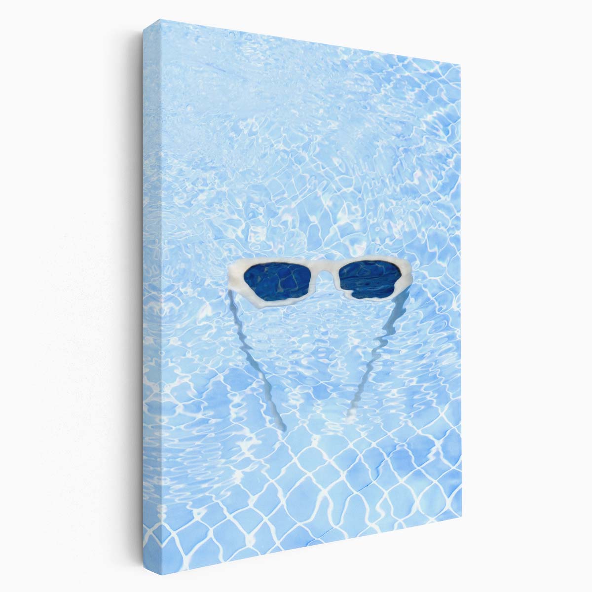 Blue Pool Water, Floating Sunglasses Summer Vacation Photography by Luxuriance Designs, made in USA