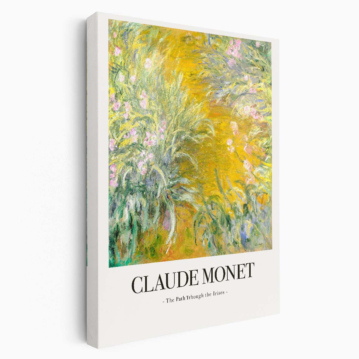 Claude Monet's Masterpiece, Floral Oil Painting of Irises Path by Luxuriance Designs, made in USA