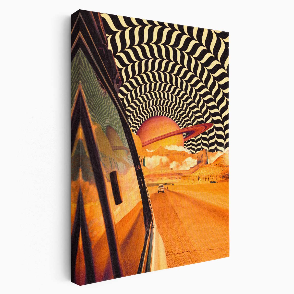 Psychedelic Road Trip II Vintage Saturn Collage Art by Taudalpoi by Luxuriance Designs, made in USA