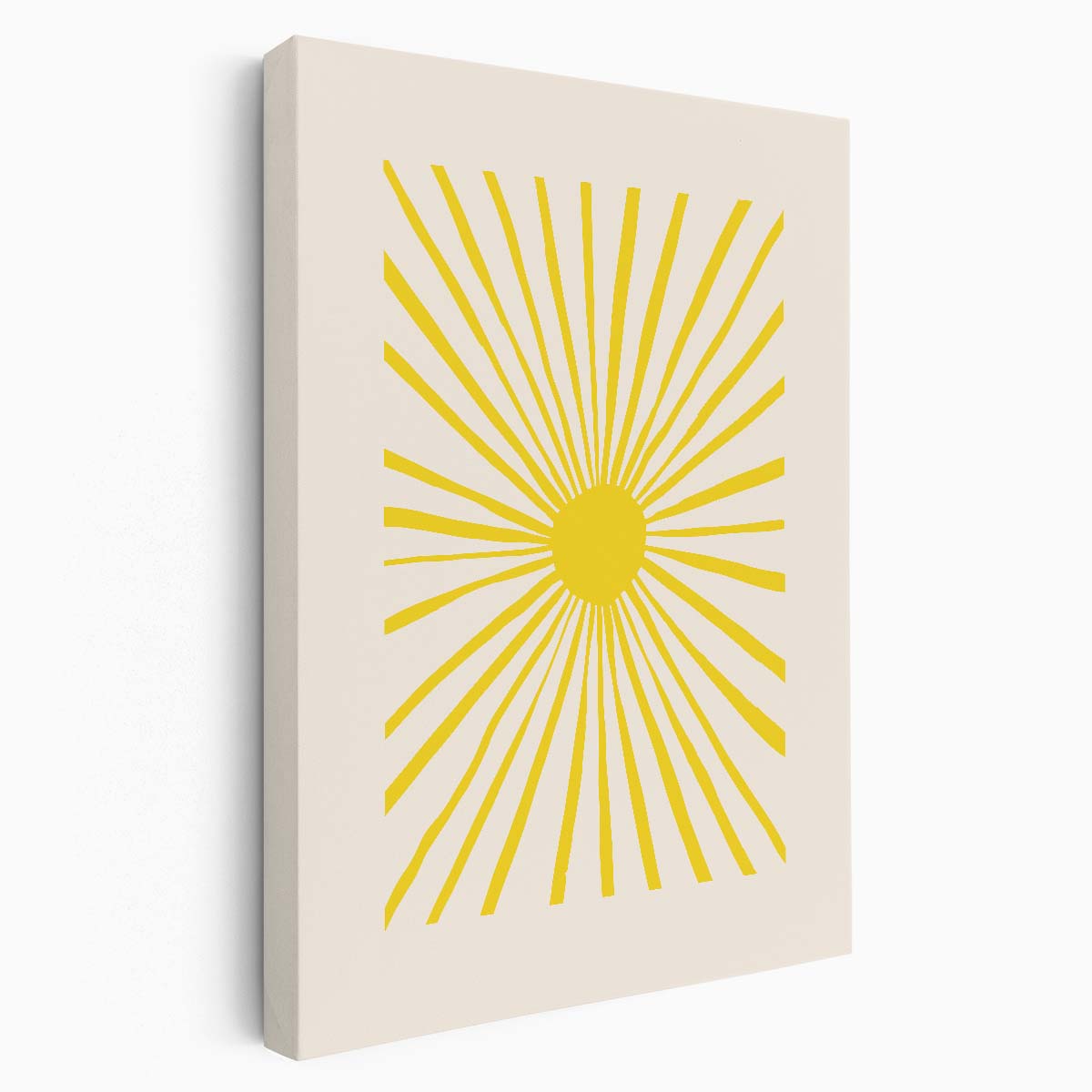 Mid-Century Sun Illustration, Sunny Yellow Sky Geometric Wall Art by Luxuriance Designs, made in USA