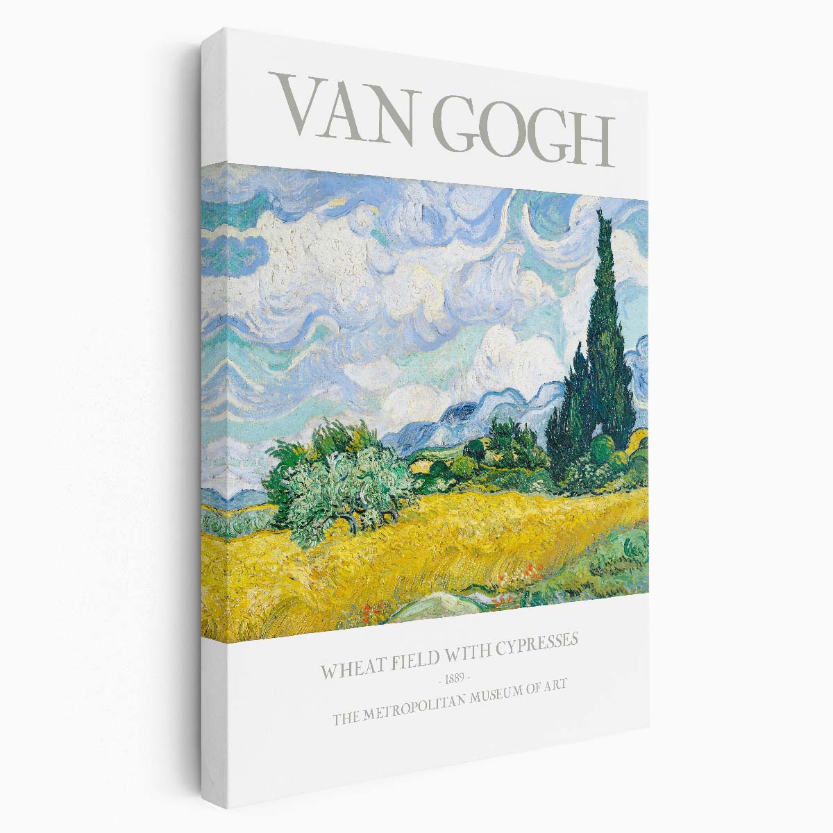 Vincent Van Gogh Acrylic Painting - Wheat Field With Cypresses Poster by Luxuriance Designs, made in USA