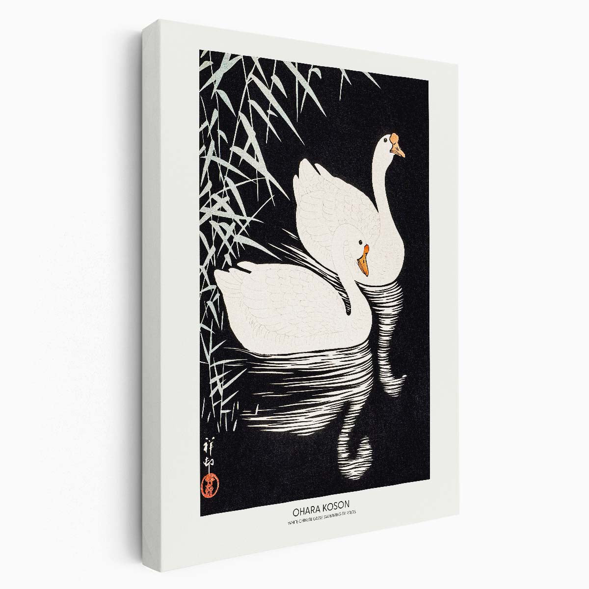 Vintage Japanese Geese Illustration Poster by Ohara Koson by Luxuriance Designs, made in USA