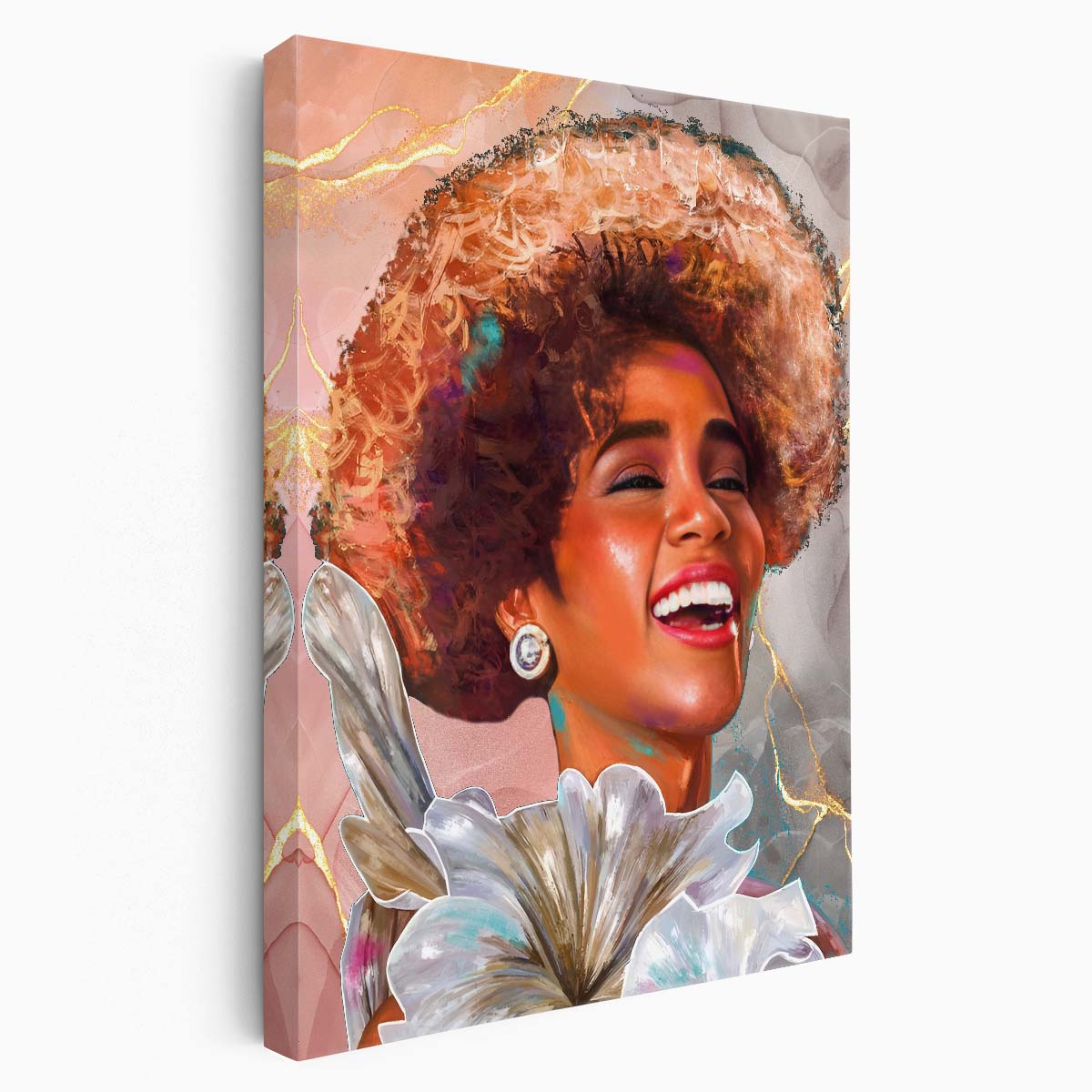 Whitney Houston Portrait Wall Art by Luxuriance Designs. Made in USA.