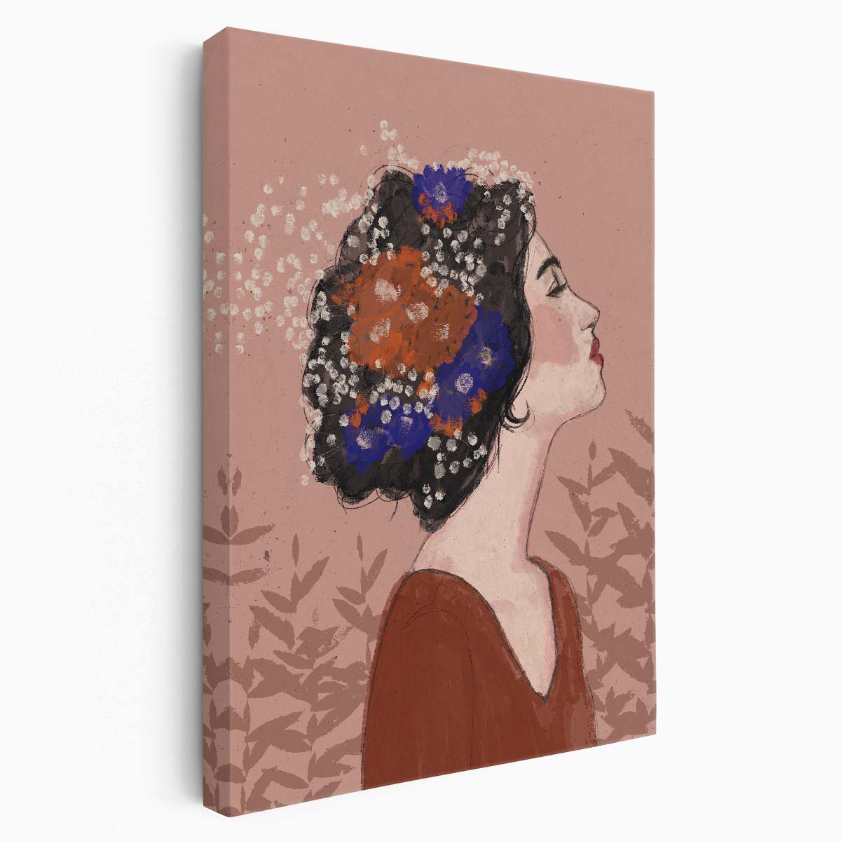 Treechild's Summer Desire Frida Kahlo Inspired Floral Woman Illustration by Luxuriance Designs, made in USA