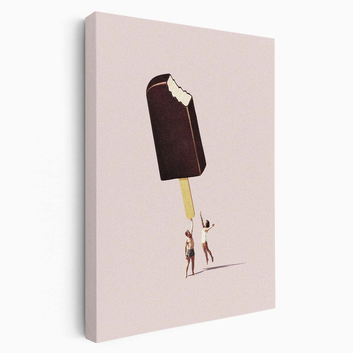 Mid-Century Ice Cream Duo Joyful Illustration Wall Art by Luxuriance Designs, made in USA