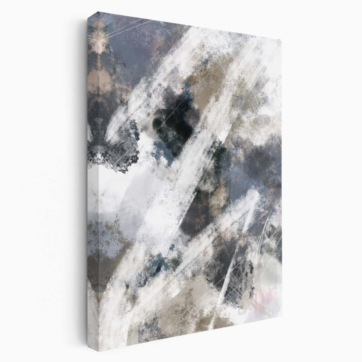 Abstract Geometric Zig Zag Illustration Painting with Painterly Texture by Luxuriance Designs, made in USA