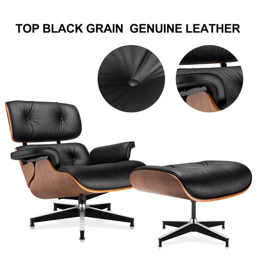 Luxuriance Designs - Eames Lounge Chair and Ottoman Replica (Premium Tall Version) - Top Grain Genuine Leather - Review