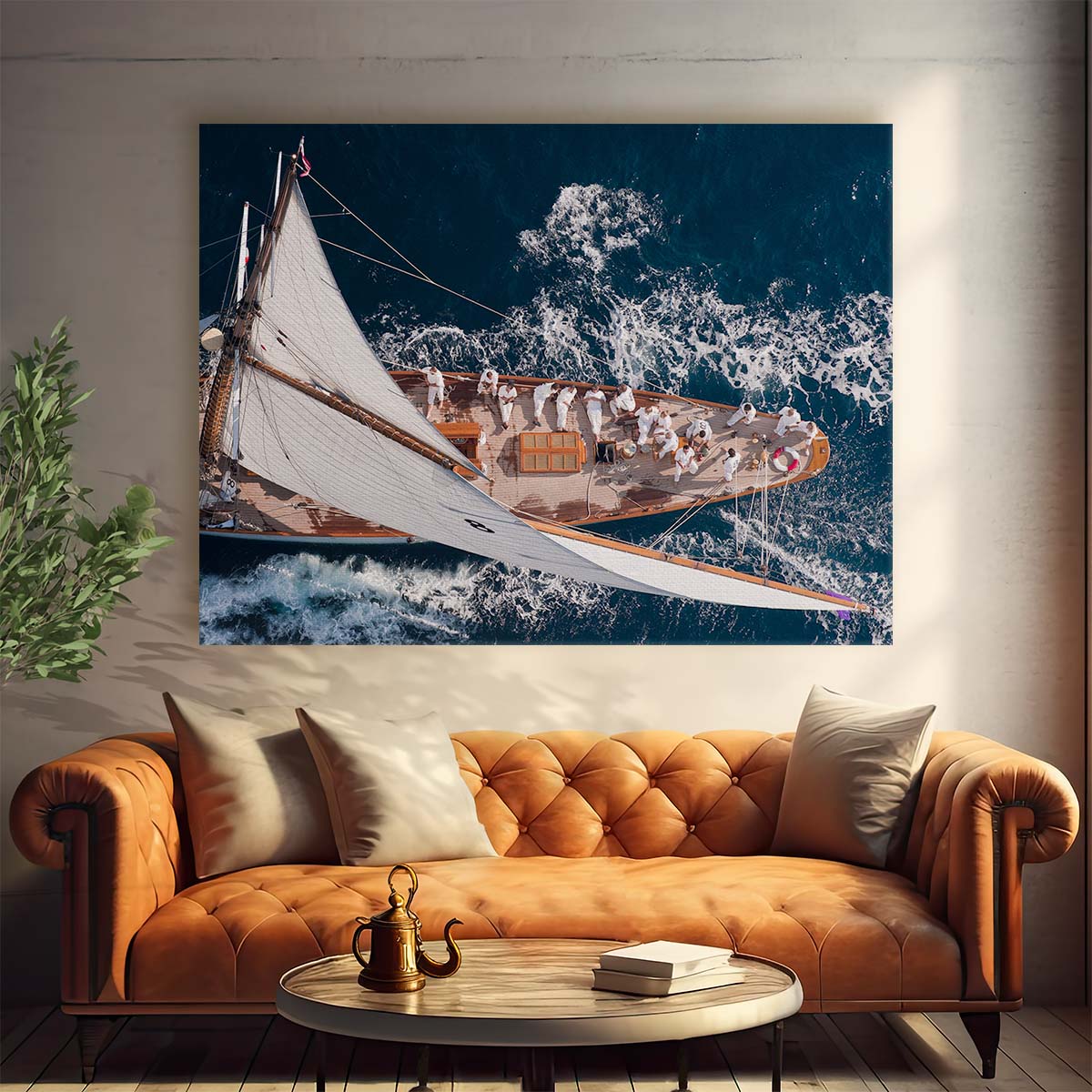 Regatta Elegance Cannes Yacht Race Seascape Wall Art by Luxuriance Designs. Made in USA.