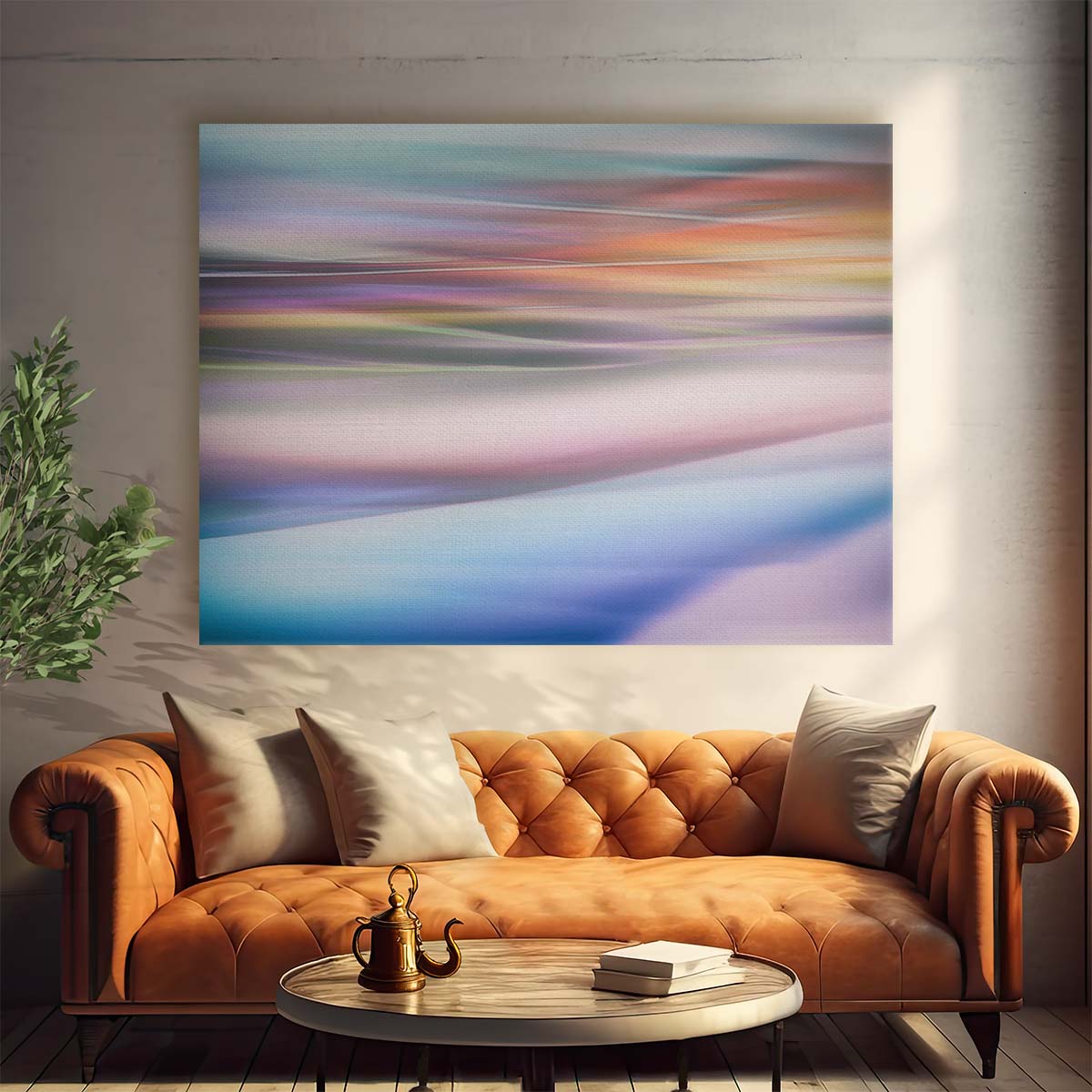 Colorful Pastel Seascape & Sunset Abstract Wall Art by Luxuriance Designs. Made in USA.