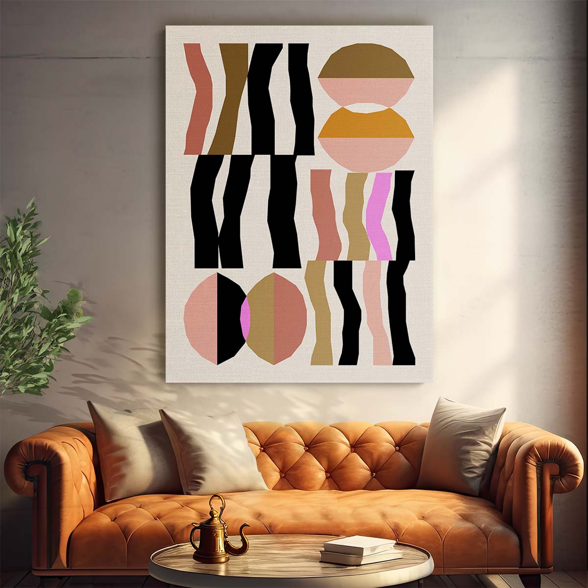 Colorful Geometric Abstract Illustration, NKTN's Boho Composition 26 by Luxuriance Designs, made in USA