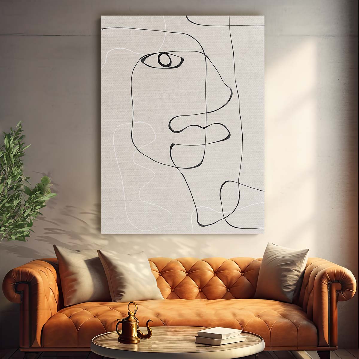 Abstract Face Illustration Line Art by THE MIUUS STUDIO by Luxuriance Designs, made in USA