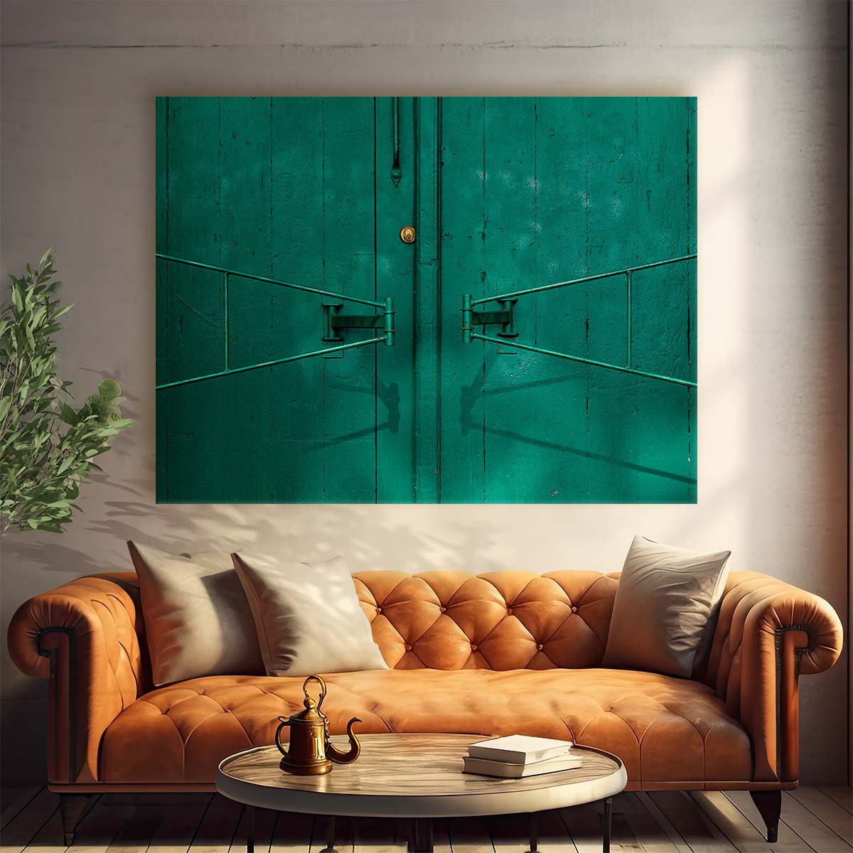 Green Gate Abstract Architecture Copenhagen Wall Art by Luxuriance Designs. Made in USA.