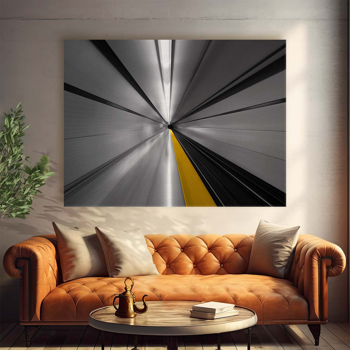 Toronto Subway Speed Lines Abstract Wall Art by Luxuriance Designs. Made in USA.