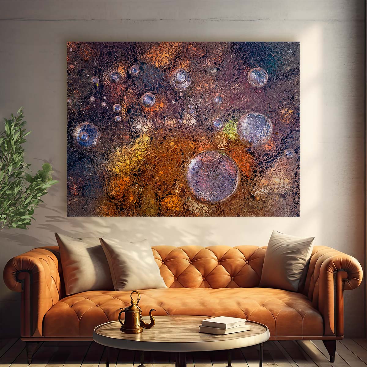 Frozen Cosmos & Autumnal Landscape Abstract Wall Art by Luxuriance Designs. Made in USA.