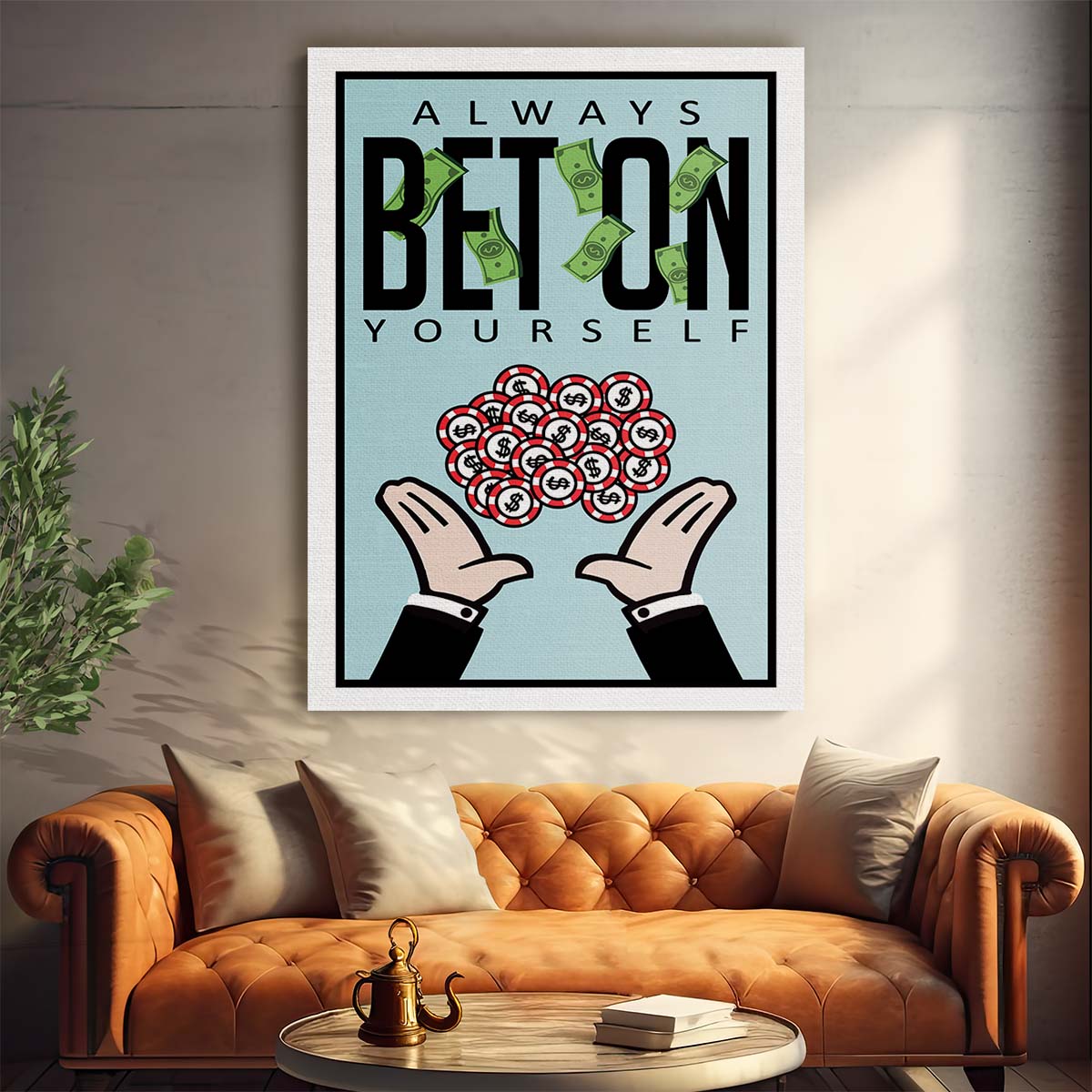 Always Bet On Yourself Alec Monopoly Wall Art by Luxuriance Designs. Made in USA.