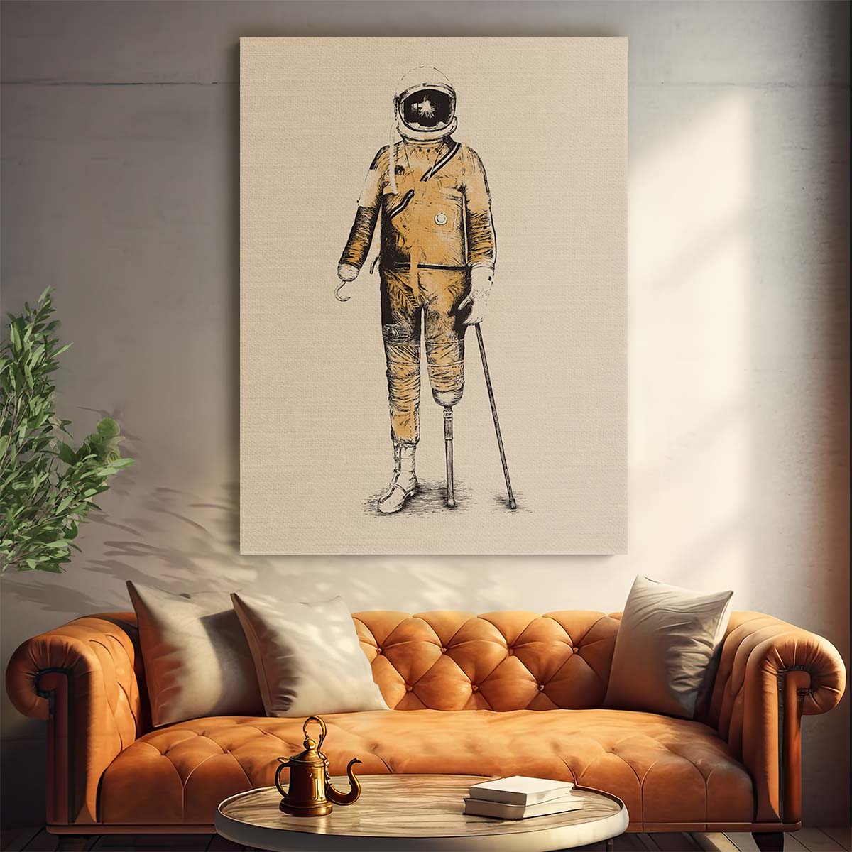 Minimalistic Space Astronaut Art Poster, Astropirate by Florent Bodart by Luxuriance Designs, made in USA