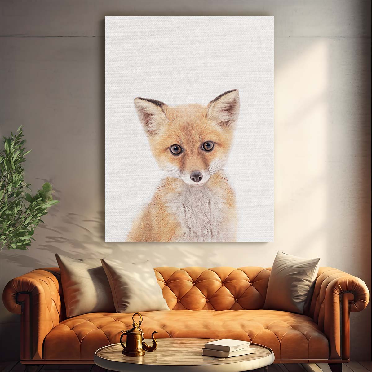 Cute Baby Fox Cub Portrait, Animal Photography by Luxuriance Designs, made in USA