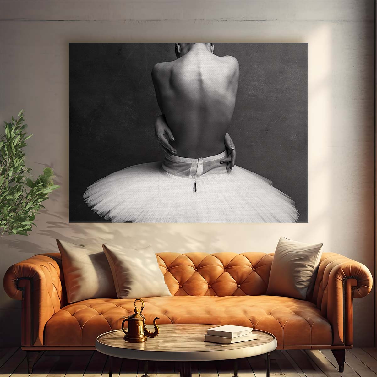 Elegant Ballerina Pose in Monochrome - Ballet Photography Wall Art