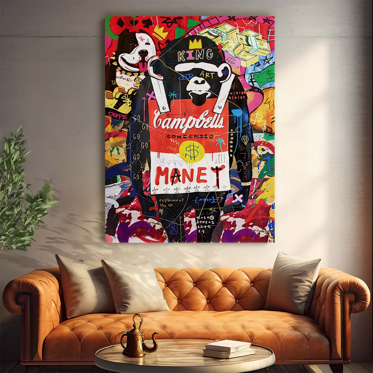 Banksy Monkey King Graffiti Wall Art by Luxuriance Designs. Made in USA.