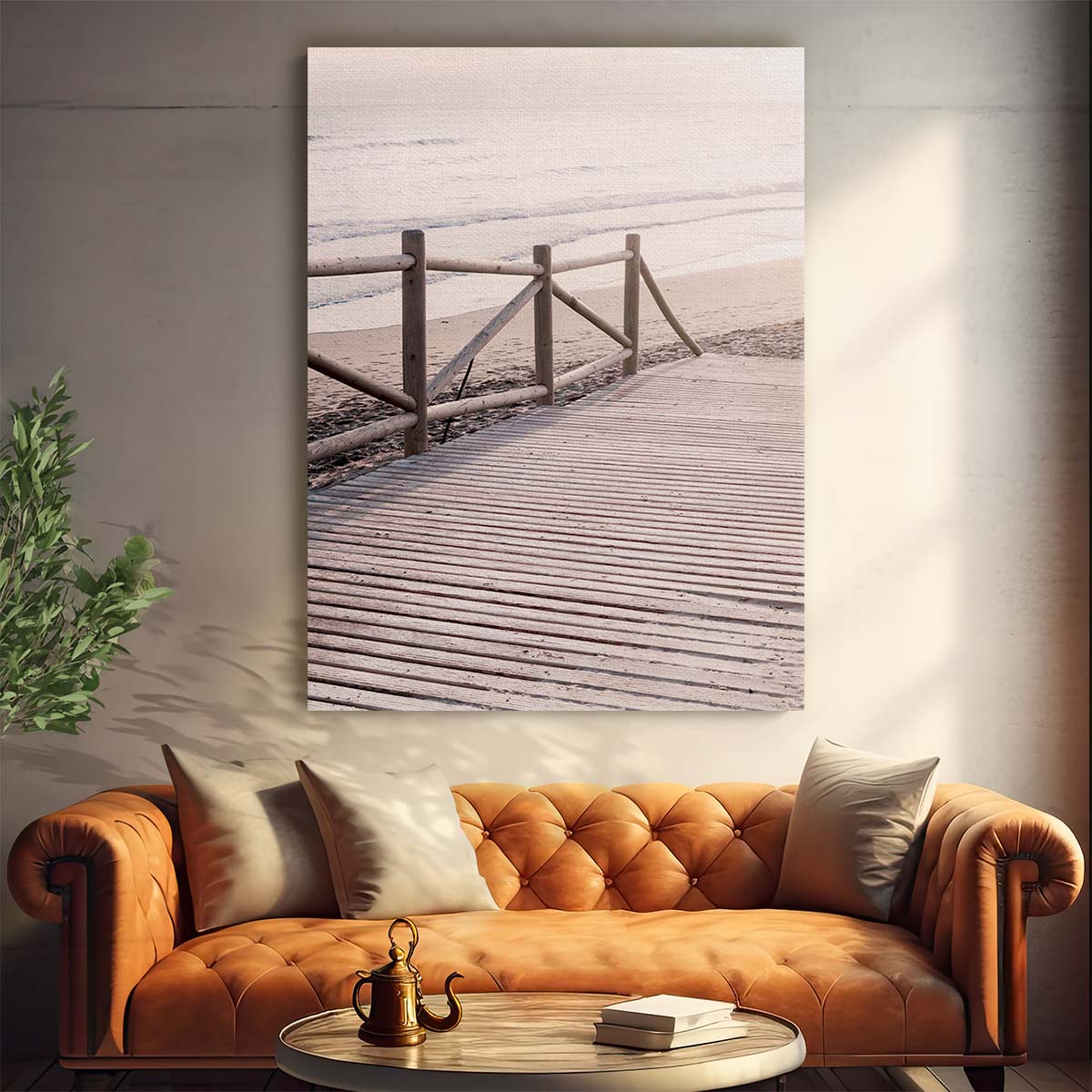 Coastal Landscape Photography Beach, Sea, Sand, Boardwalk Seascape by Luxuriance Designs, made in USA