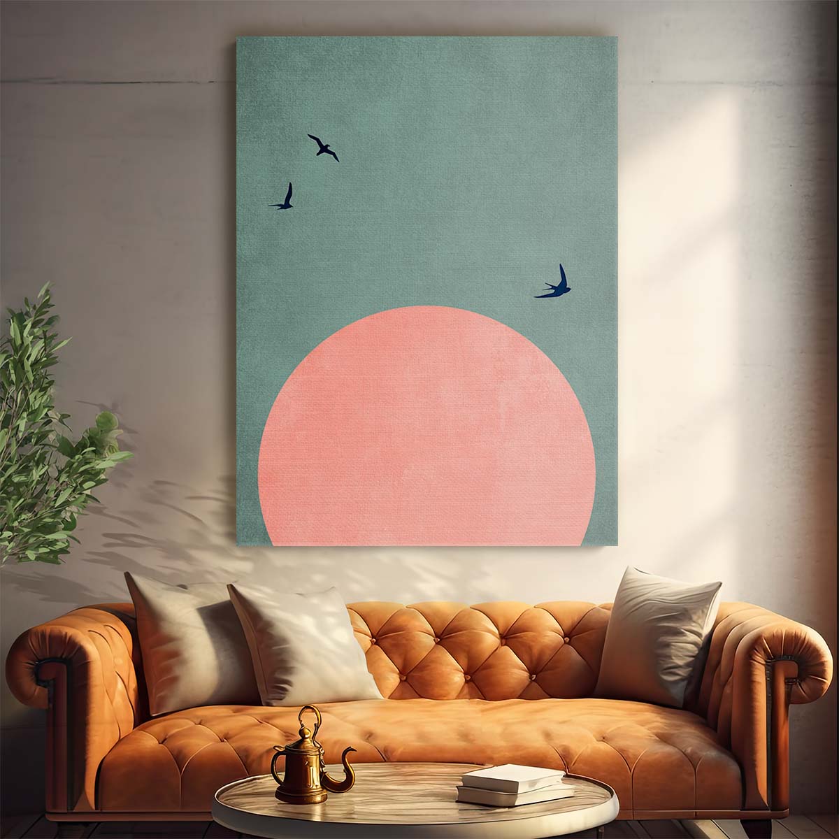 Kubistika's Abstract Geometric Bird Illustration in Nature at Dusk by Luxuriance Designs, made in USA
