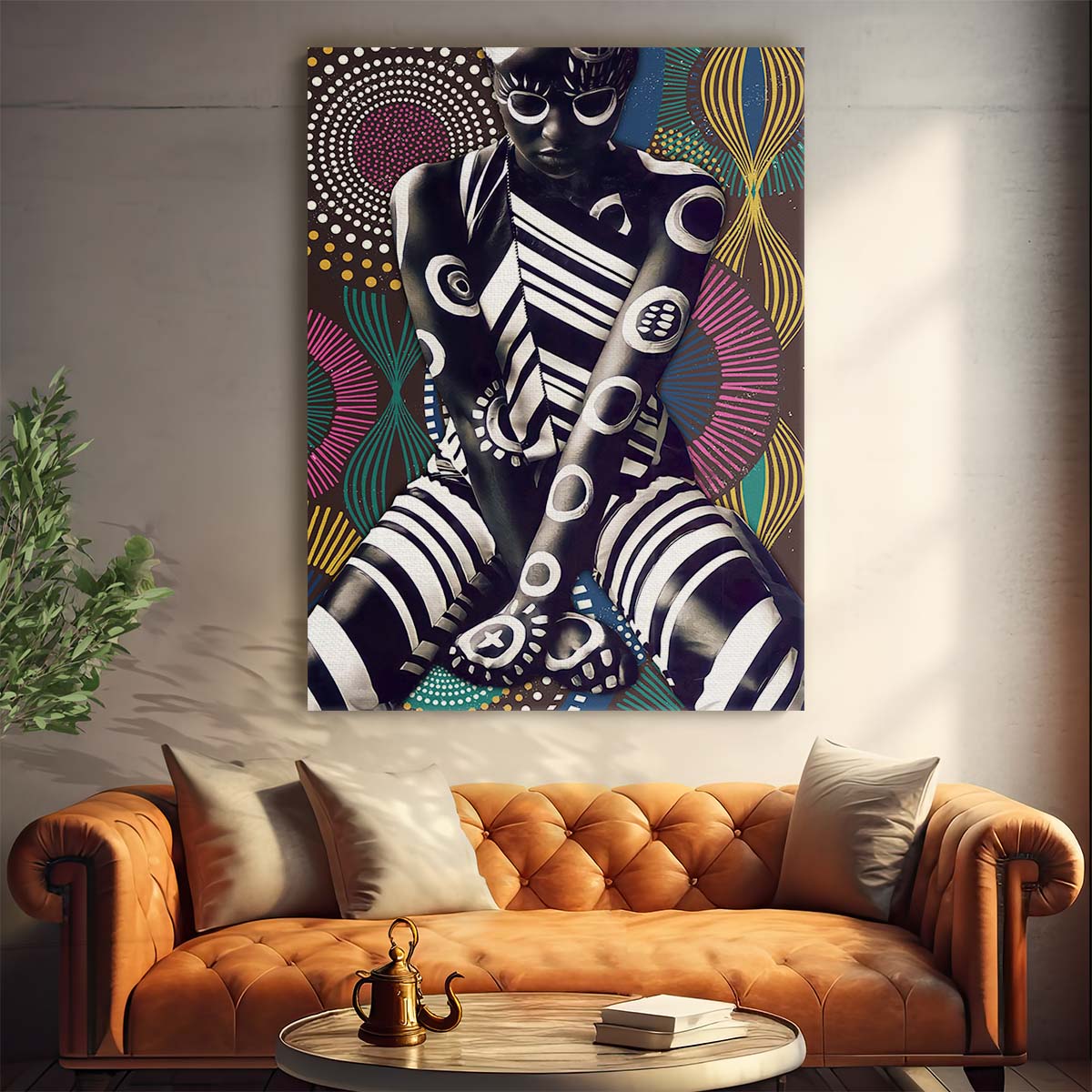 Black African Woman Culture Wall Art by Luxuriance Designs. Made in USA.