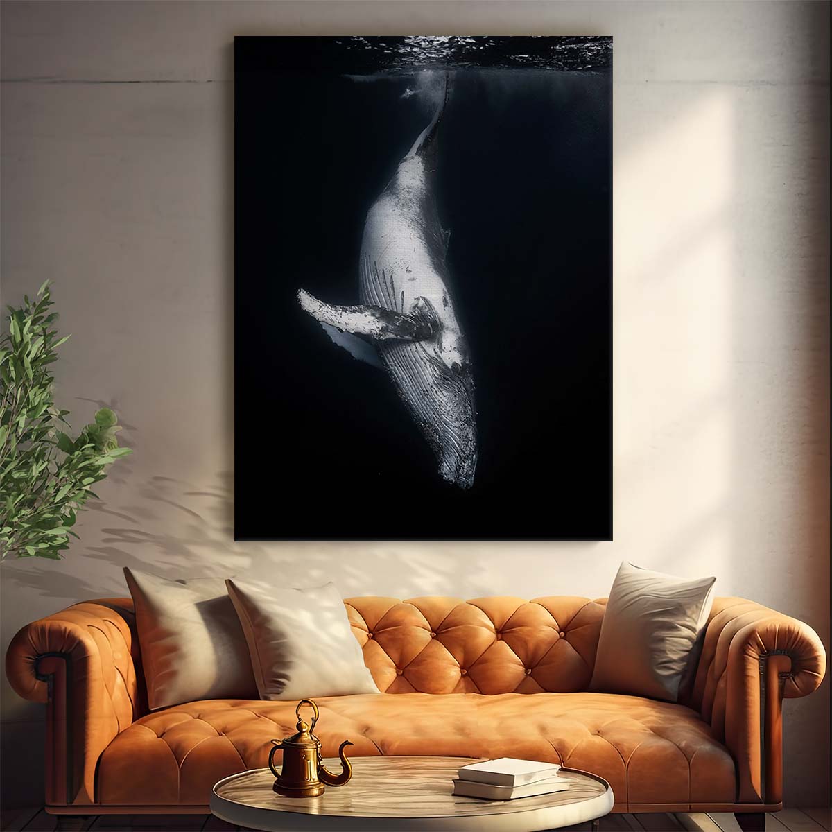 Majestic Humpback Whale Underwater Photography, Reunion Island France by Luxuriance Designs, made in USA