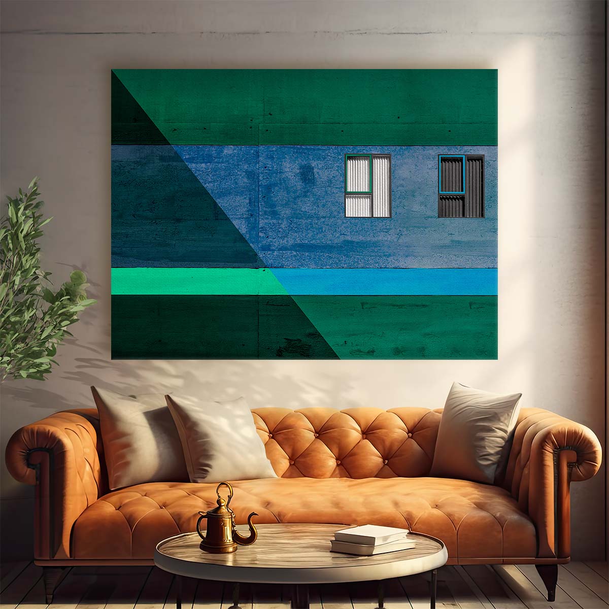 Geometric Blinds & Windows Abstract Denmark Wall Art by Luxuriance Designs. Made in USA.