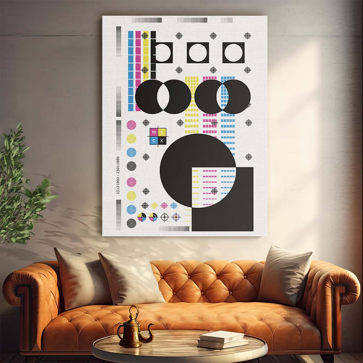 Sergio Ortiz's Abstract Geometric CMYK Illustration Art for Home by Luxuriance Designs, made in USA