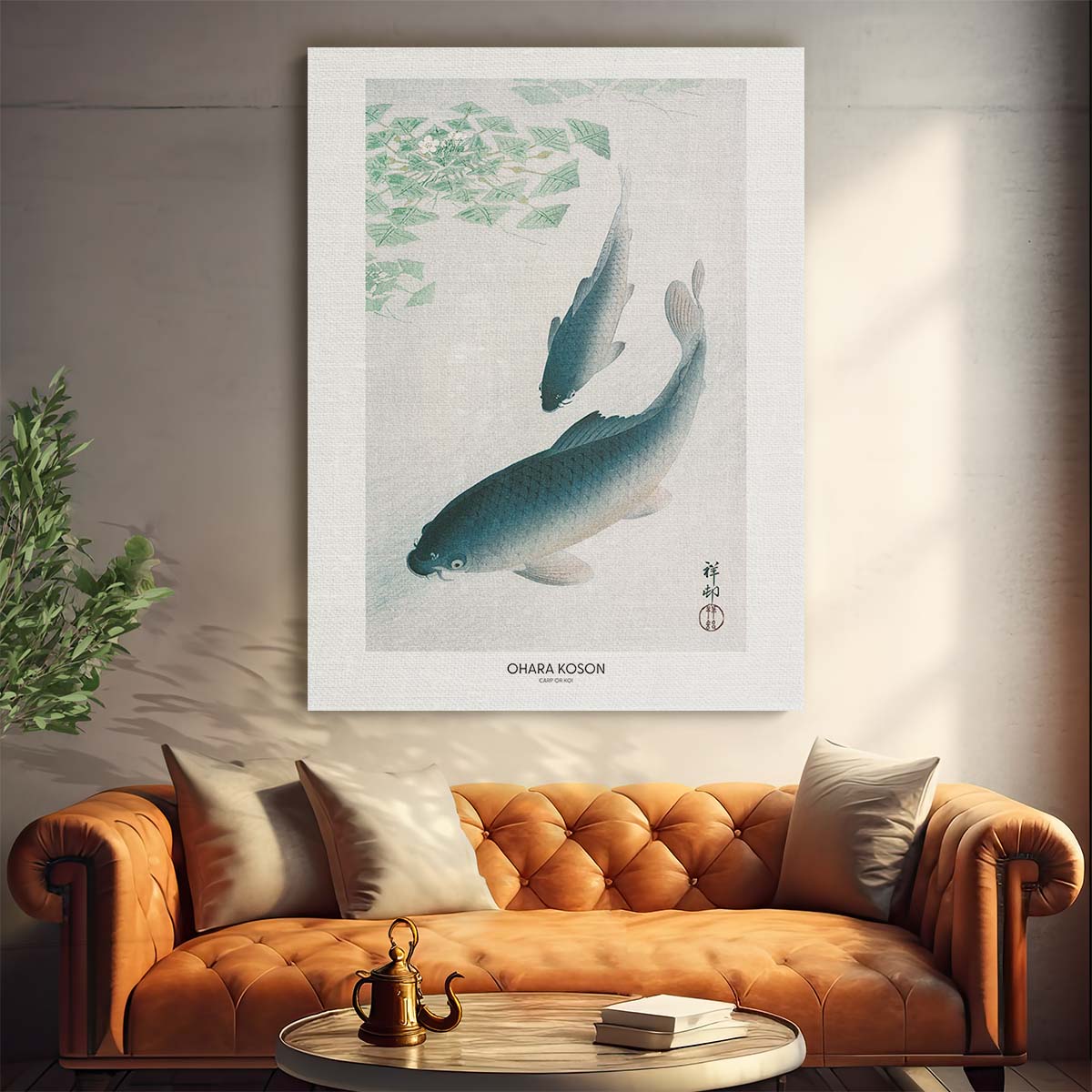 Vintage Ohara Koson Koi Fish Japanese Art Illustration Poster by Luxuriance Designs, made in USA