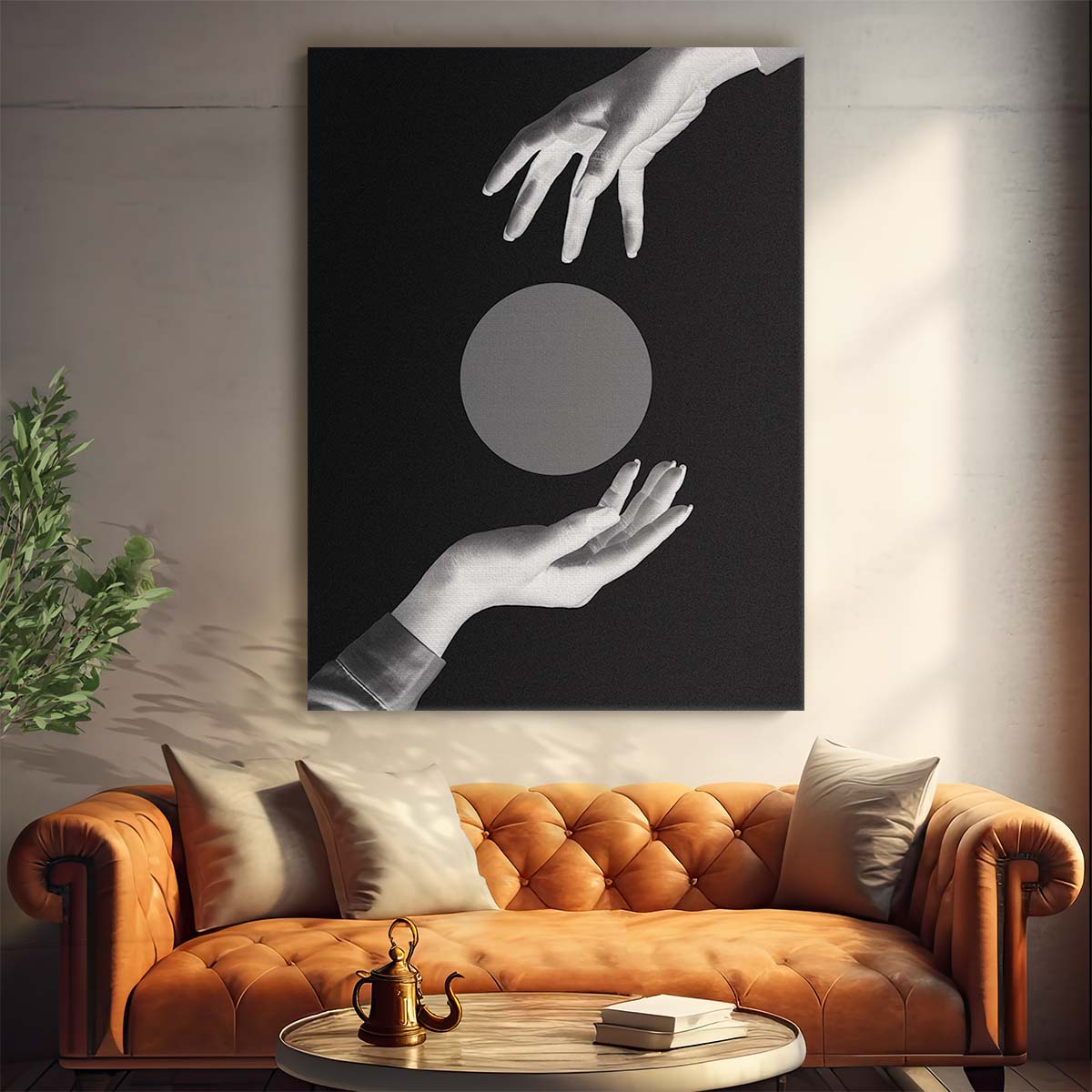 Mid-Century Abstract Monochrome Hand Collage Photography Wall Art by Luxuriance Designs, made in USA