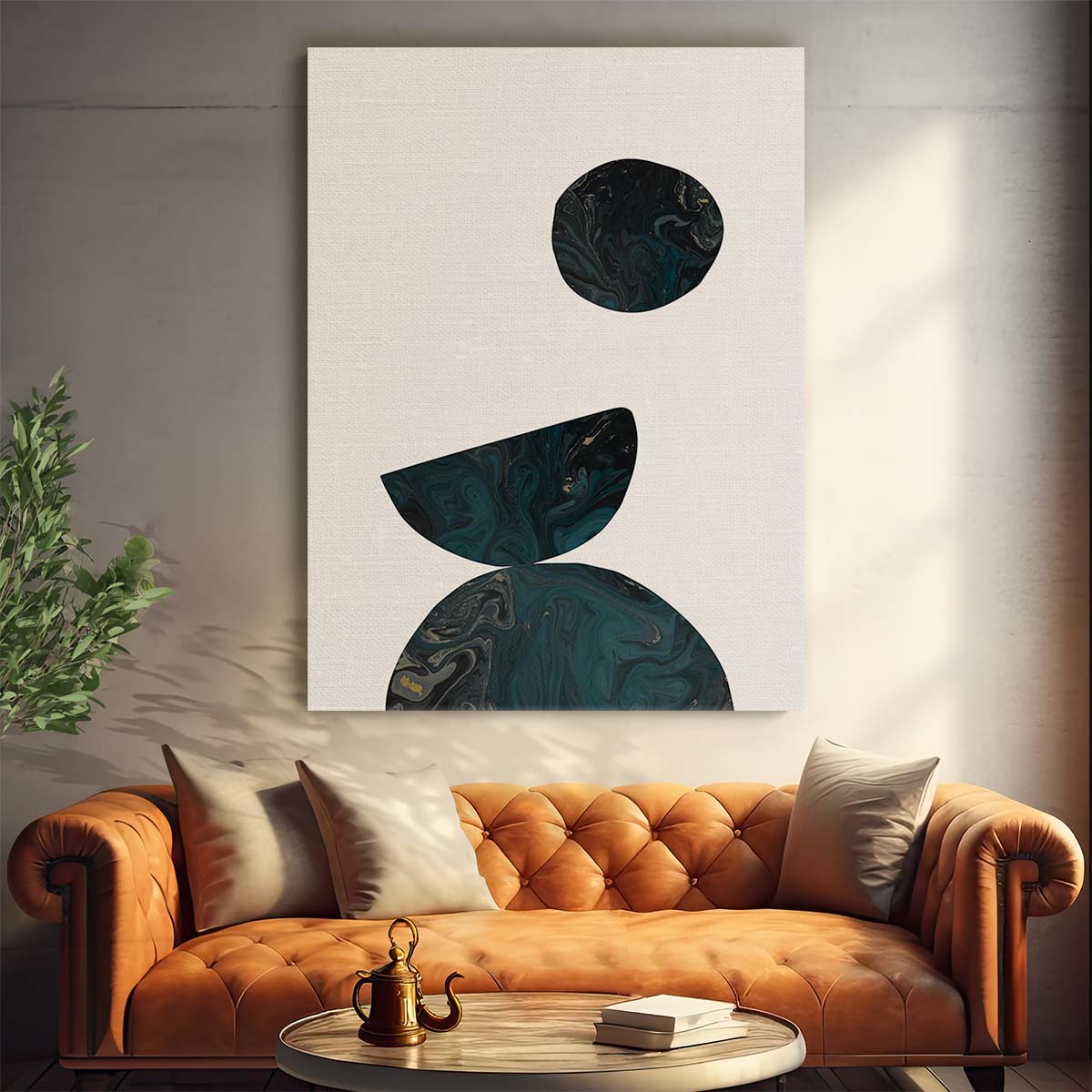 Mid-Century Minimalist Geometric Abstract Illustration Wall Art by Luxuriance Designs, made in USA