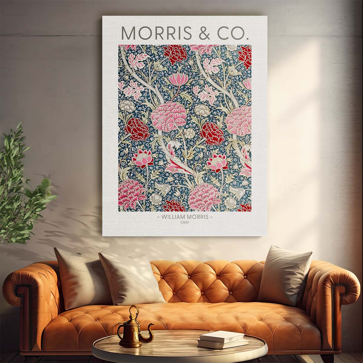 Vintage William Morris Floral Botanical Illustration Poster by Luxuriance Designs, made in USA
