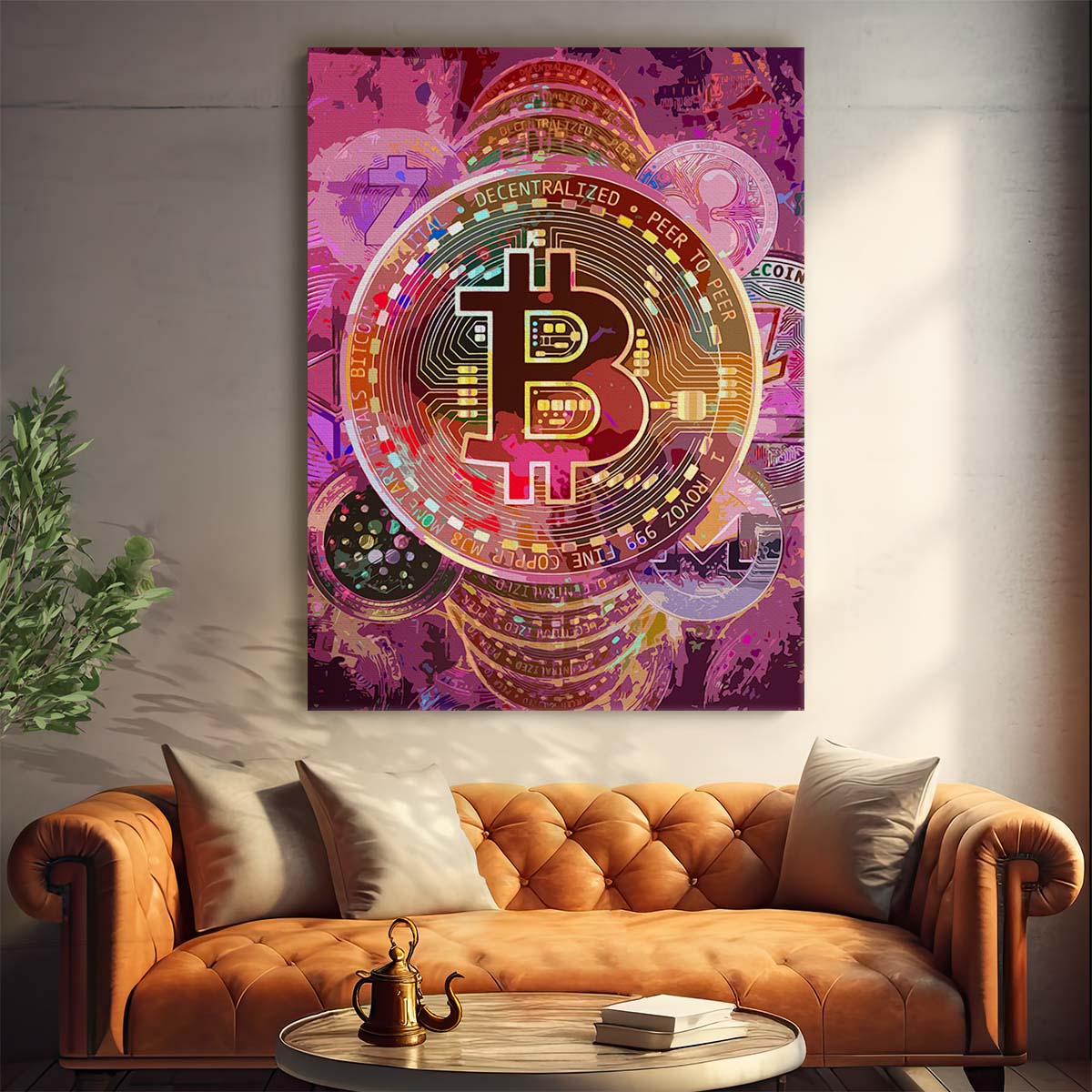 Crypto All Coins Wall Art by Luxuriance Designs. Made in USA.