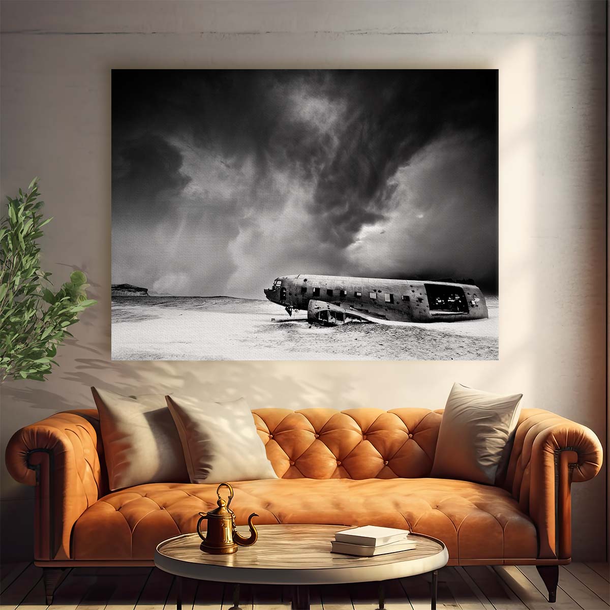 Icelandic Dakota Plane Wreck in Snow Wall Art by Luxuriance Designs. Made in USA.