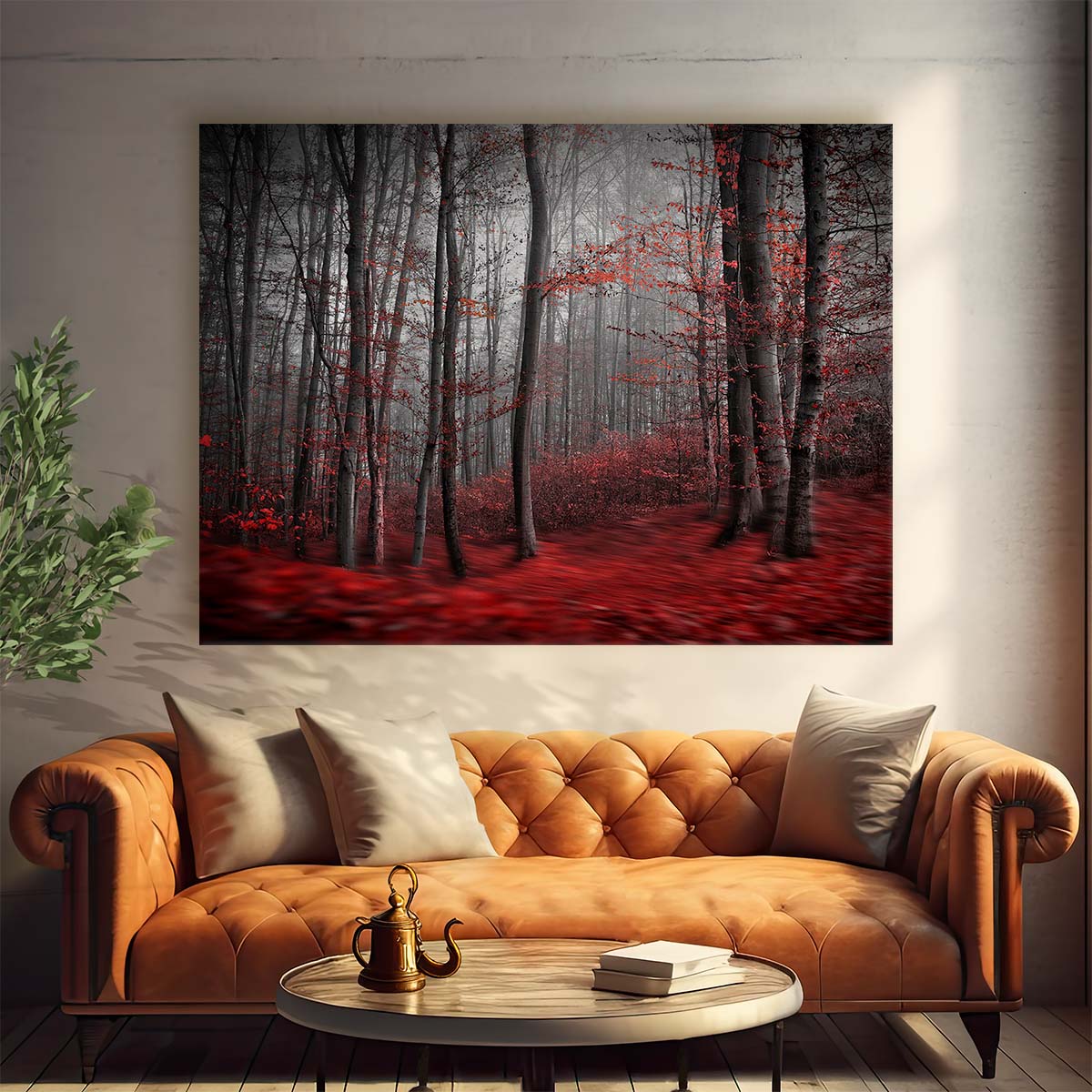 Surreal Autumn Forest & River Landscape Photography Wall Art