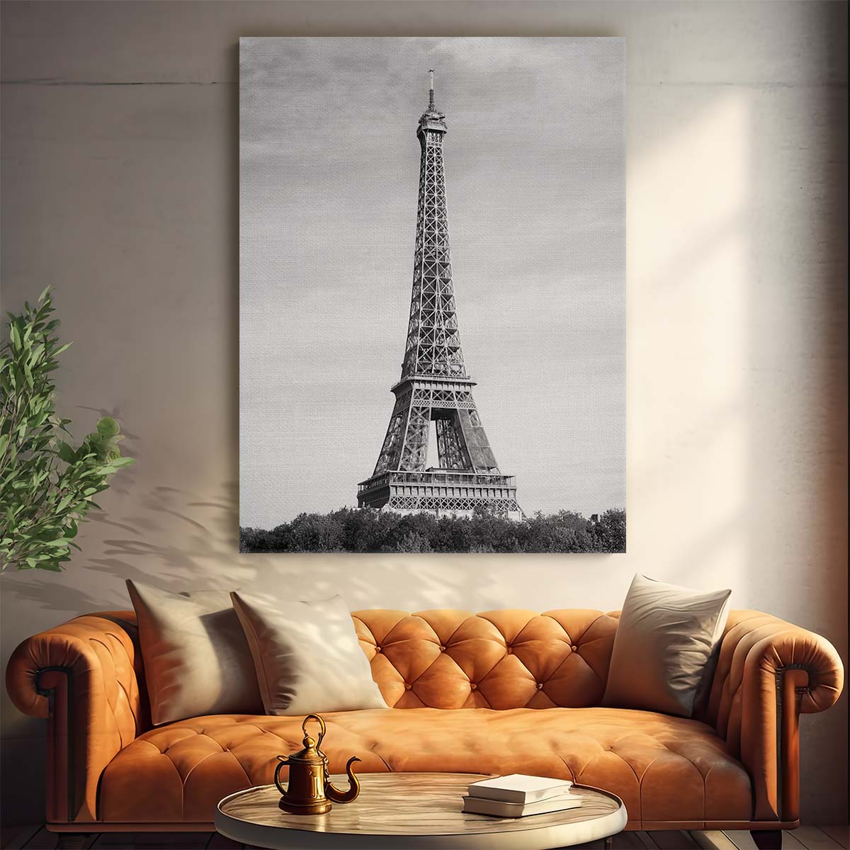 Paris Eiffel Tower Monochrome Photography Iconic Urban Landmark by Luxuriance Designs, made in USA