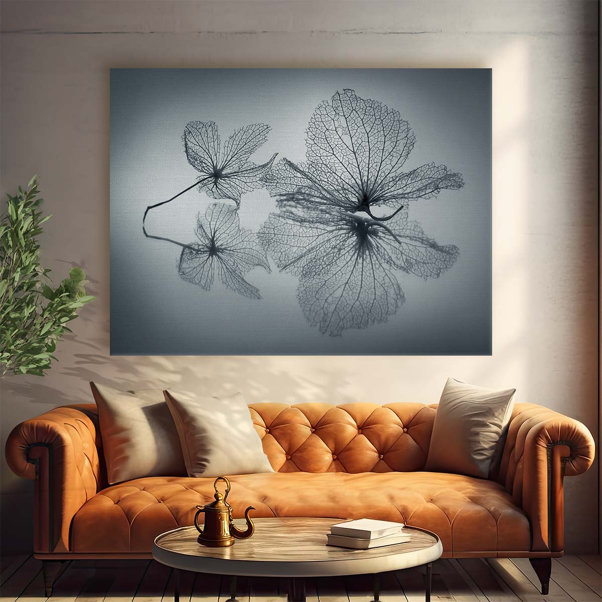 Serene Hydrangea Elegance Delicate Floral Wall Art by Luxuriance Designs. Made in USA.