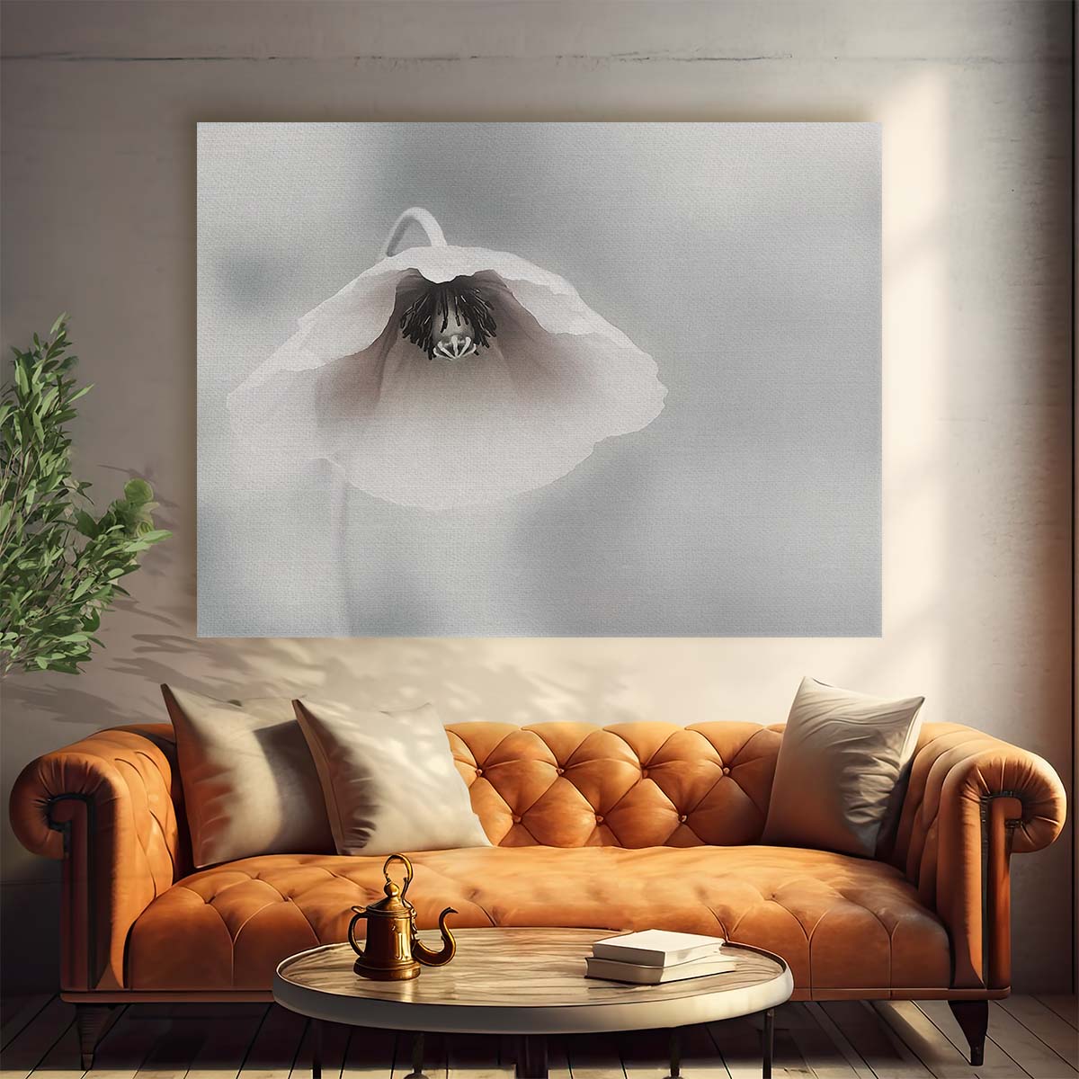 Delicate White Poppy Floral Macro Garden Wall Art by Luxuriance Designs. Made in USA.