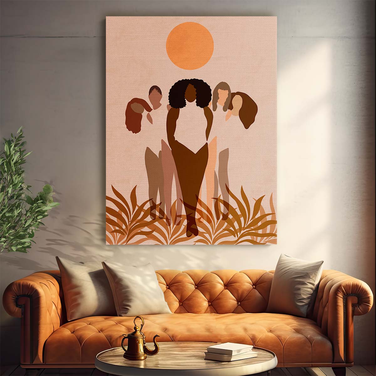 Empowered Colorful Boho Women Illustration with Botanicals by Luxuriance Designs, made in USA