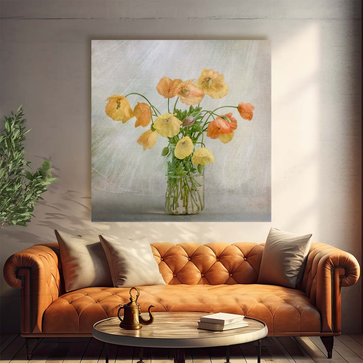 Summer Poppies in Vase A UK Floral Still Life Photography Wall Art by Luxuriance Designs. Made in USA.