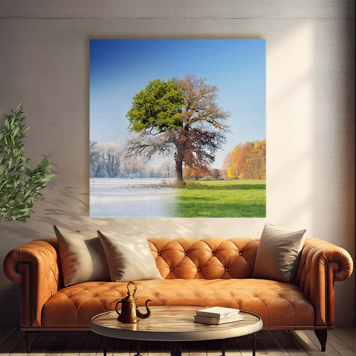 Fantasy Four Seasons Surreal Landscape Photography Wall Art by Luxuriance Designs. Made in USA.