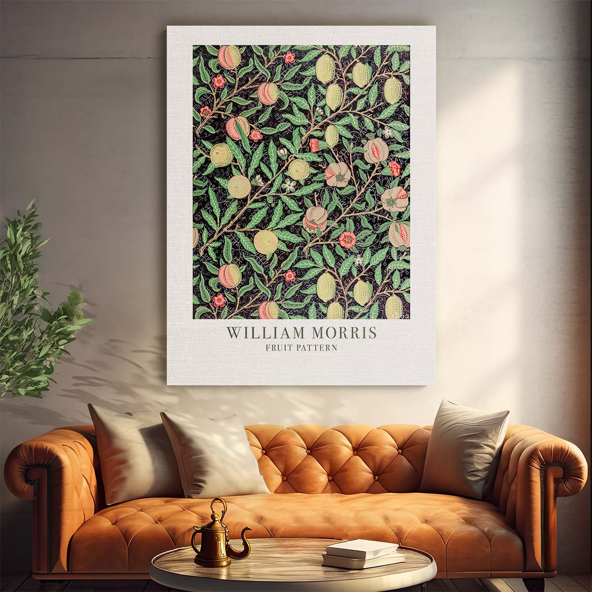 William Morris Vintage Floral Illustration Poster, Motivational Quote Wall Art by Luxuriance Designs, made in USA
