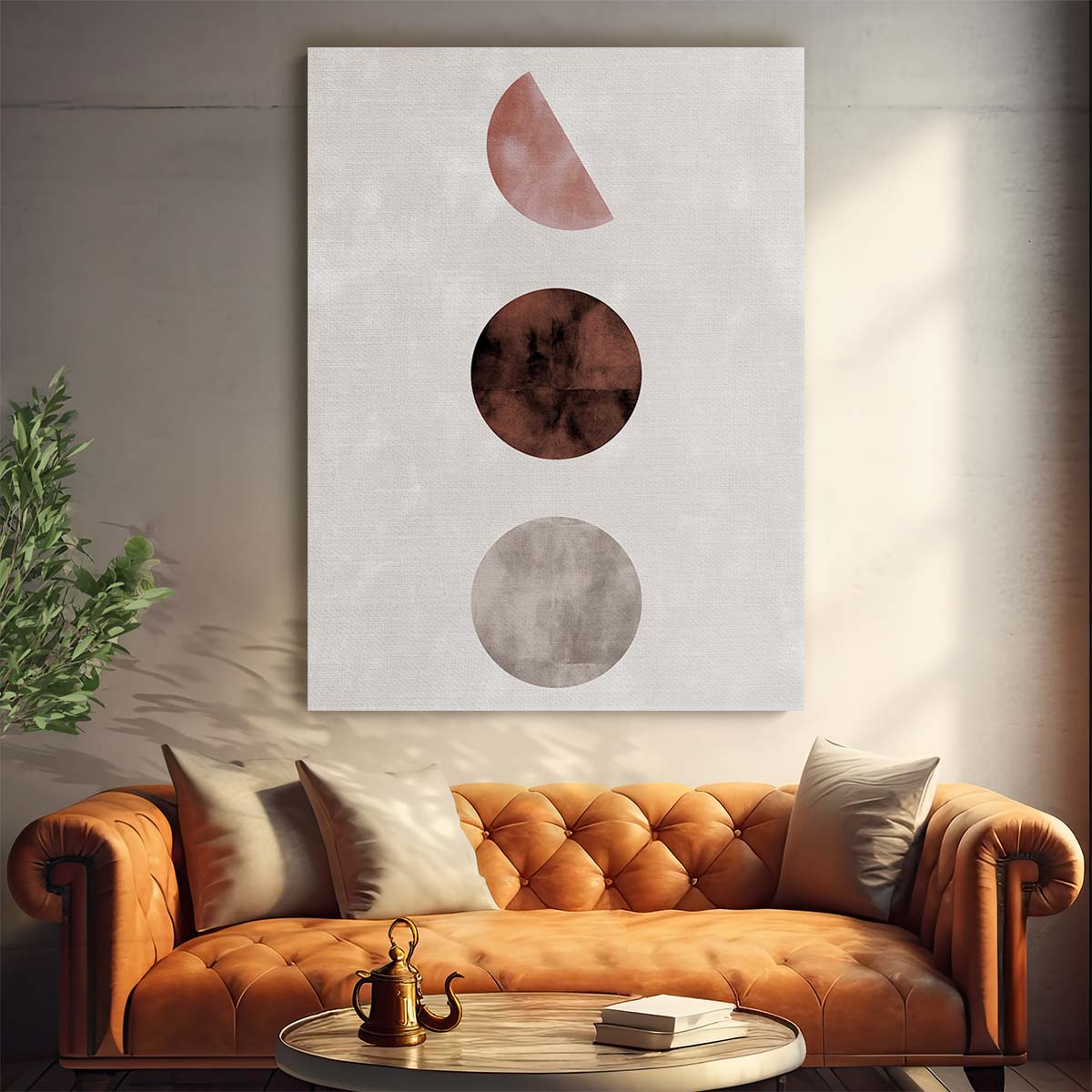Abstract Geometric Space Planets Circle Illustration Wall Art by Luxuriance Designs, made in USA
