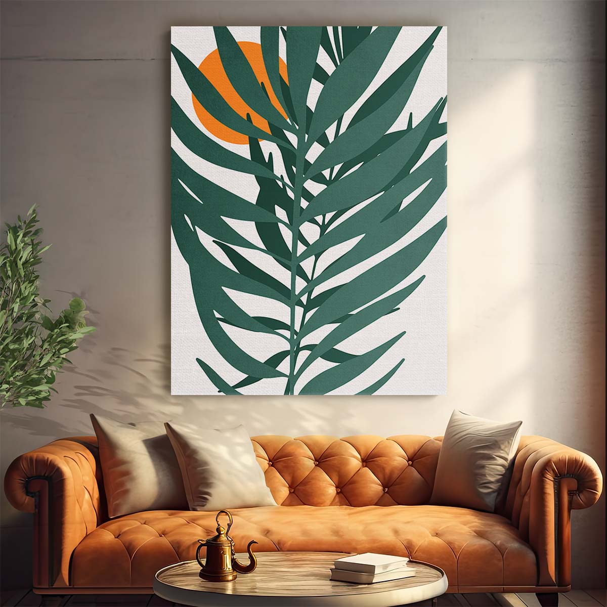 Kubistika's Sunlit Tropical Leaf Illustration, Bright Botanical Wall Art by Luxuriance Designs, made in USA