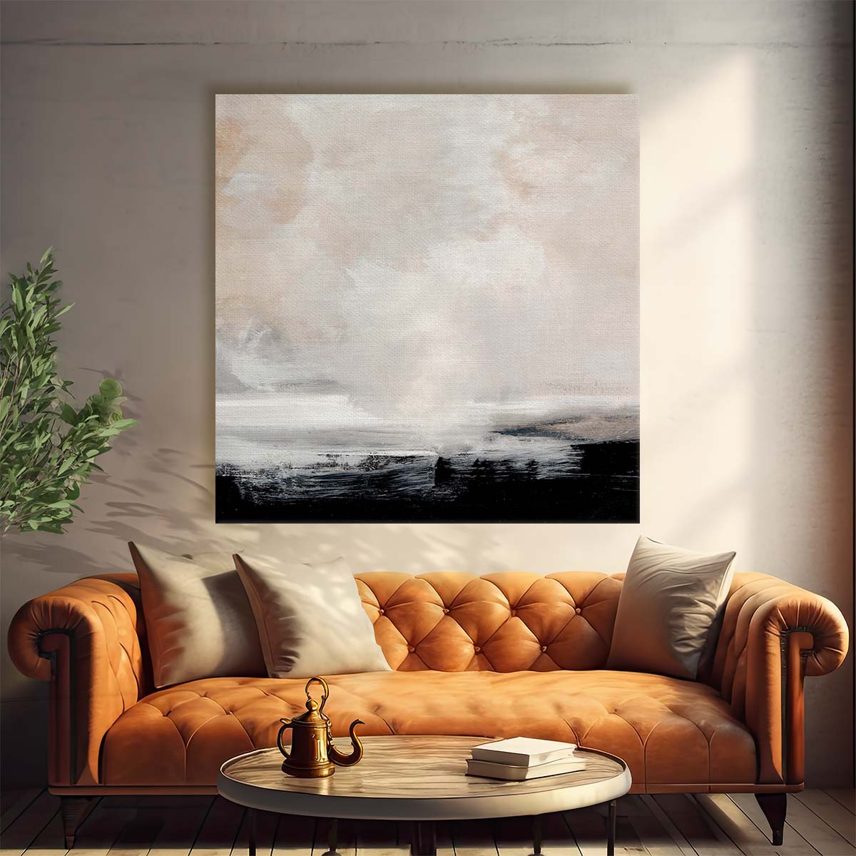 Contemporary Sky & Clouds Abstract Illustration Modern Minimalist Wall Art by Luxuriance Designs. Made in USA.