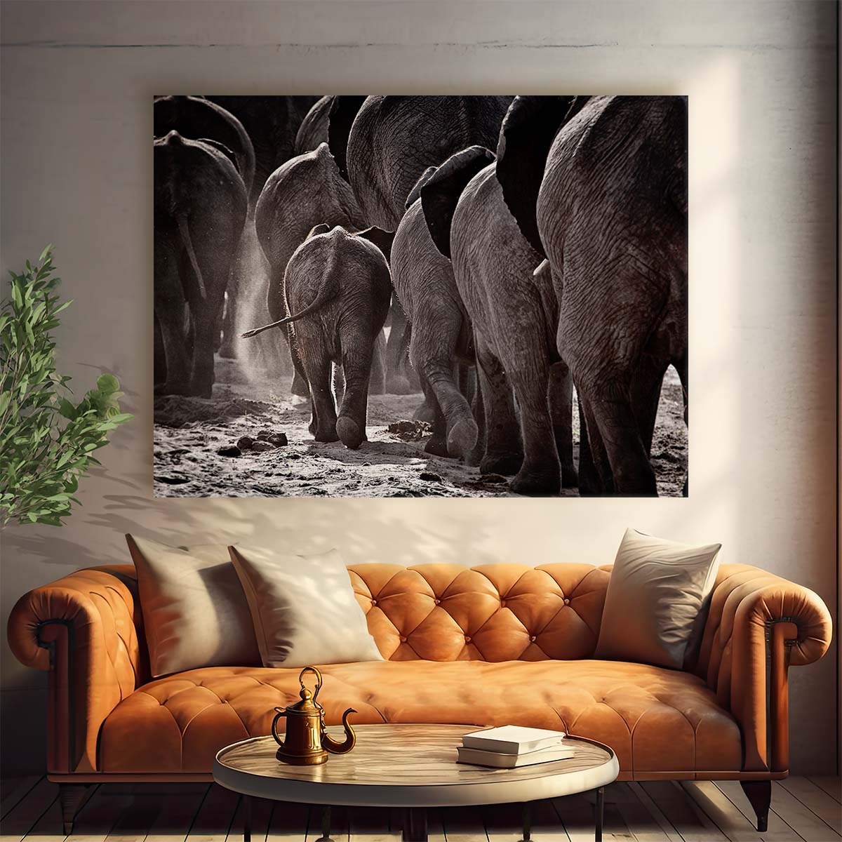 Chobe National Park Elephant Herd Wall Art by Luxuriance Designs. Made in USA.