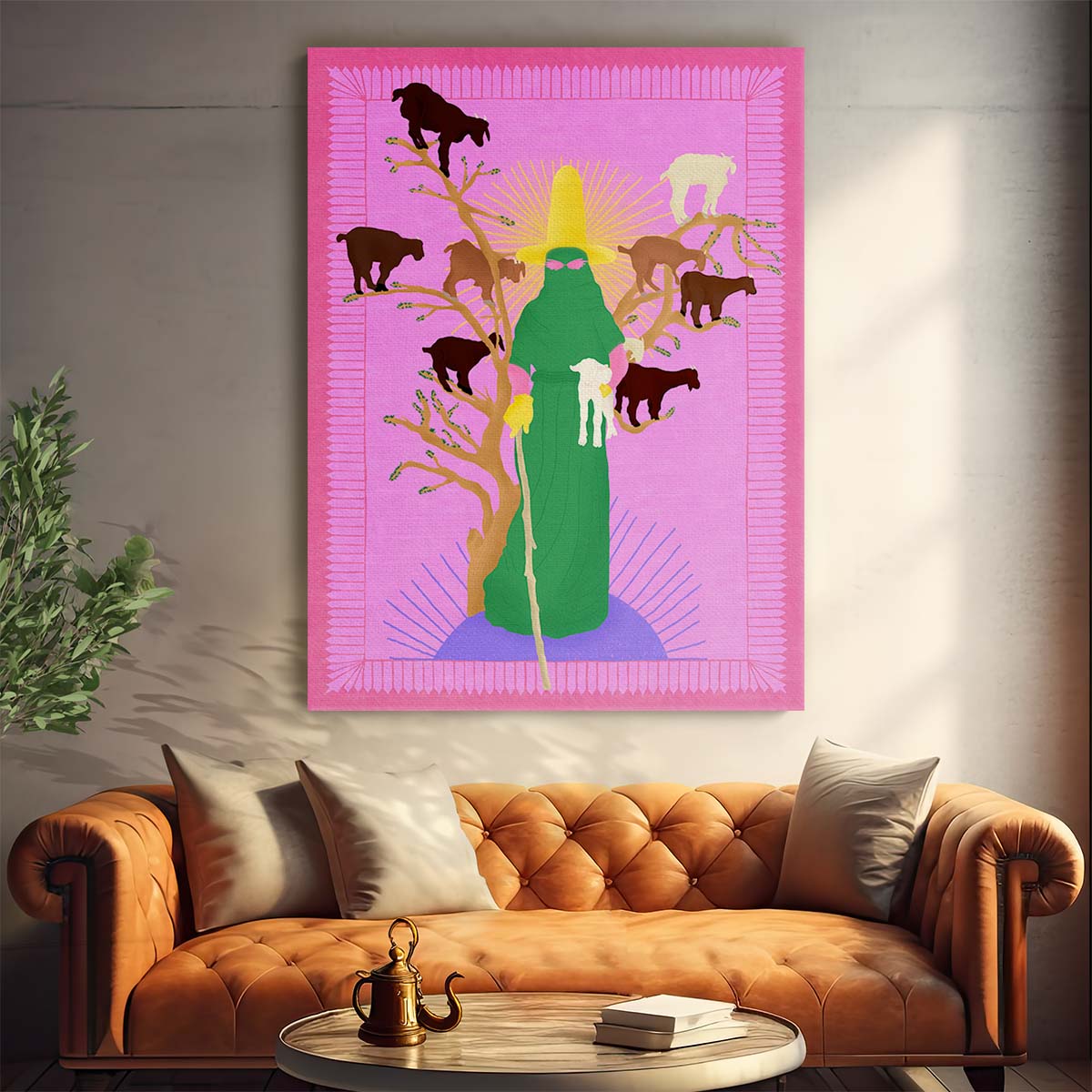 Colorful Feminist Humor Illustration, Holy Woman Herder Art Print by Luxuriance Designs, made in USA