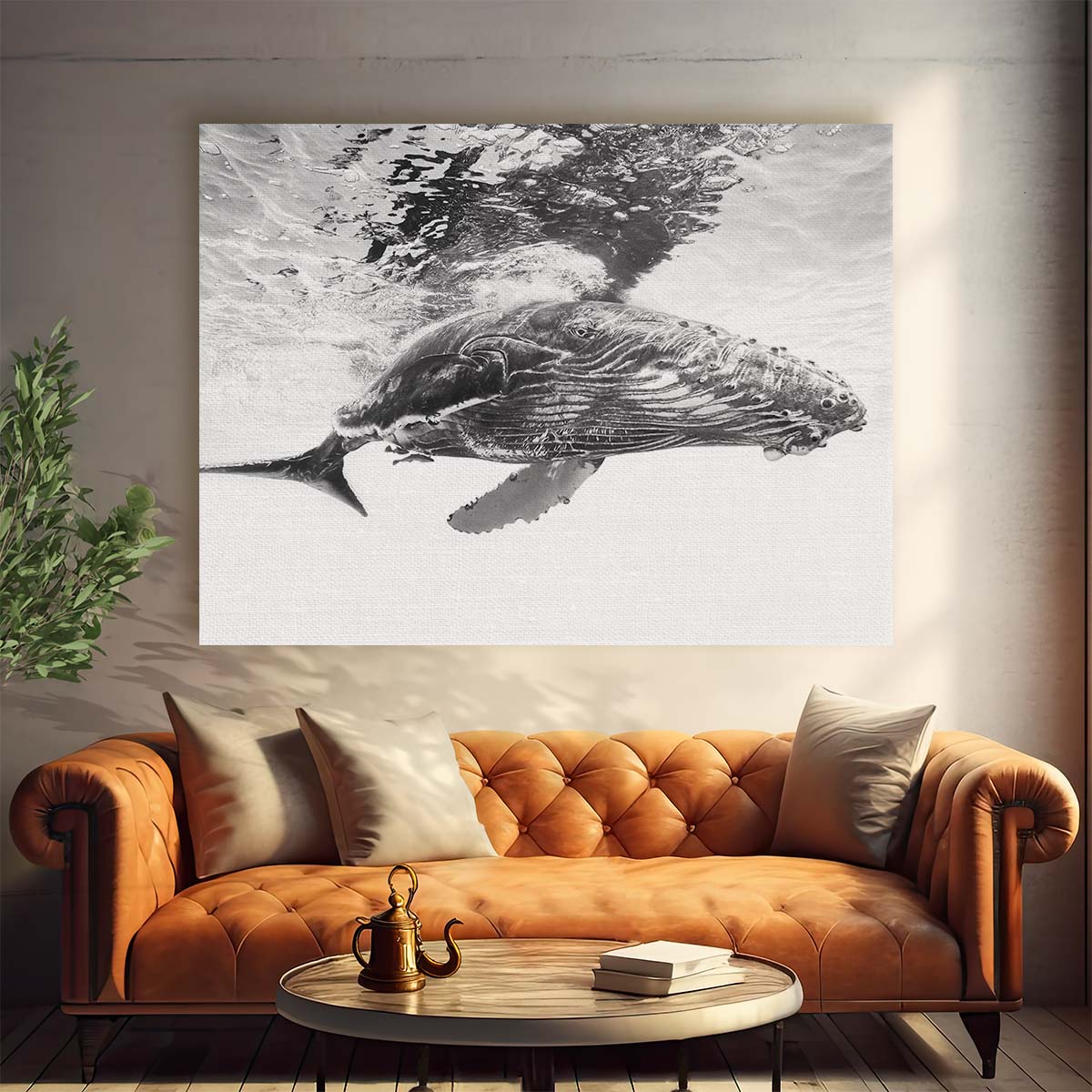 Humpback Whale Calf Ocean Wildlife Photography Wall Art