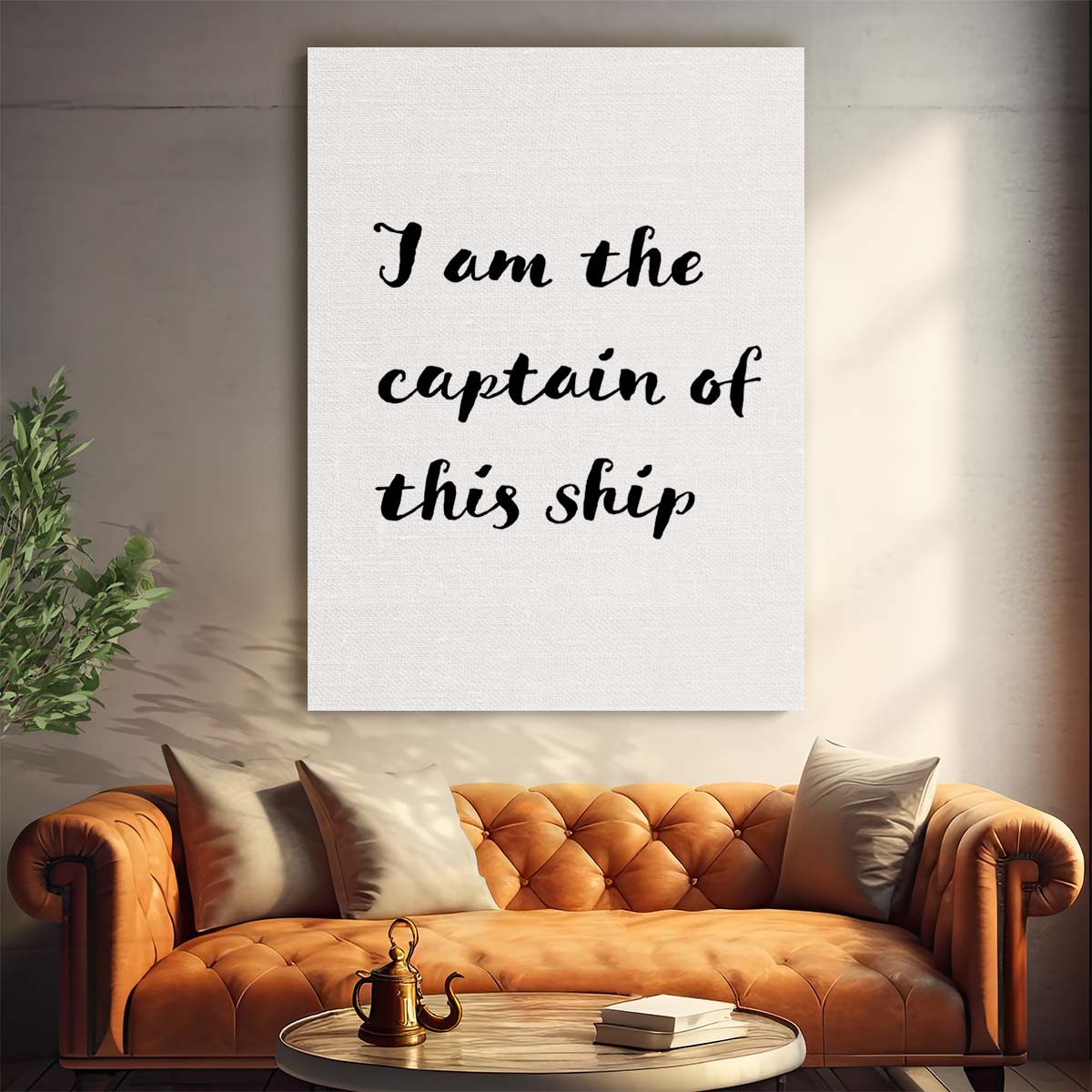 Monochrome Ship Captain Motivational Quote Illustration Art by Luxuriance Designs, made in USA